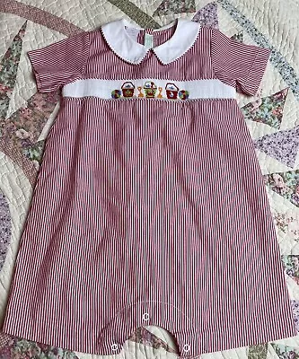 Collection Bebe Vive La Fete Size 24 Months Smocked Romper Red Striped Beach  • $19.87