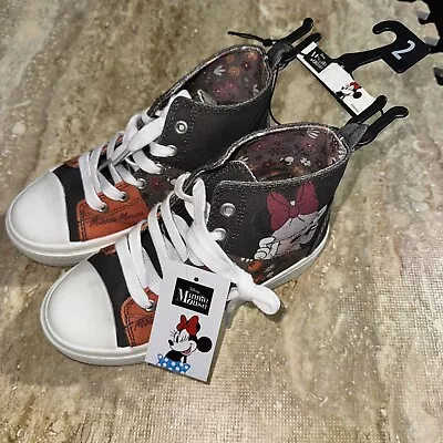 Disney Minnie Mouse Canvas Hightop Platforms-size 2 • $17.54