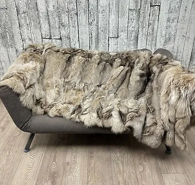 Luxury Fox Fur Blanket Throw. Real Fur Blanket • $420