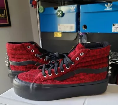 Vans Off The Wall Sk8-Hi Platform Studded Red Leopard Size Women's 8 / Men's 6.5 • $49.79