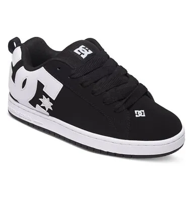 DC Shoes Men's Court Graffik Skateboarding Sneaker Low Black/White 100539 • $89.99