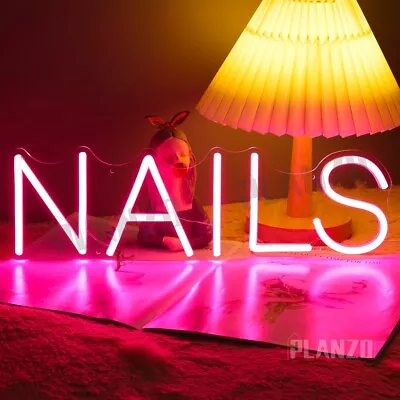 Planzo LED NAILS Neon Sign Light For Business Stores Logo Barber Shops Indoors • $28
