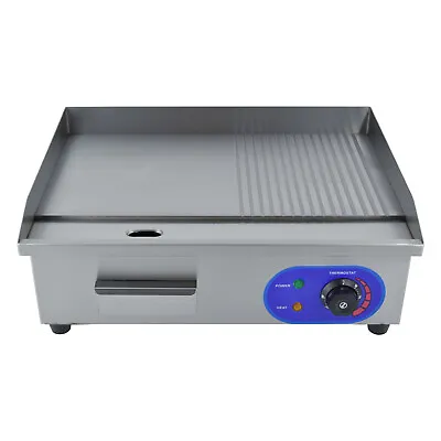 £129 • Buy 21  Commercial Electric Griddle Countertop Half Flat Hotplate Stainless Steel 