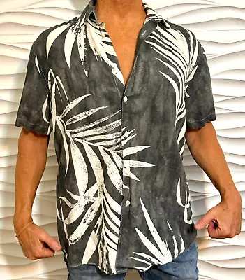 Mens - ZARA Shirt - XL - REGULAR FIT - TROPICAL DESIGN PRINT - LINEN / COTTON • $6.99