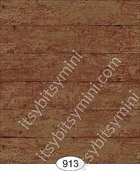 Dollhouse 1:12 Scale Wallpaper Flooring - Weathered Wood - Brown - 0913 • $6