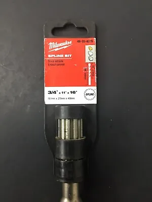 3/4” Drill Bit Milwaukee 48-20-4076 Spline Bit  3/4  X 16   Hammer Drill Bit • $31.95