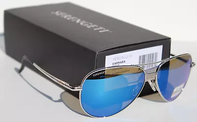 SERENGETI Carrara POLARIZED Sunglasses Shiny Silver/555nm Blue NEW 8547 Italy • $169.95