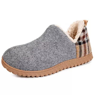 £9.99 • Buy Veracosy Womens Grey Fuzzy Plush Fleece Bootie Slippers Memory Foam House Shoes