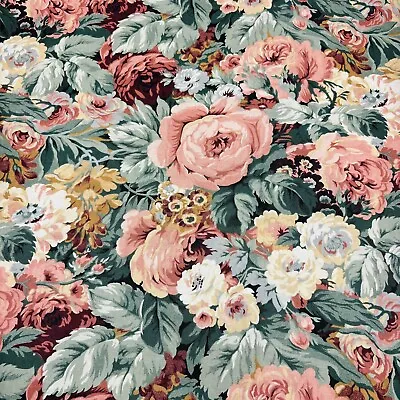 VIP Cranston Cabbage Roses Victorian Style Cotton Fabric 3 Yds Joan Messmore • $39.99