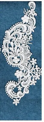 Victorian Venise Lace Applique Rayon Dress Crafts Bridal Trim Quilt 9  #5511  2p • $9.25