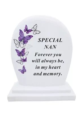 NAN - Rounded Butterfly Memorial Grave Ornament Plaque Tribute • £19.99