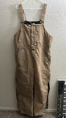 Carhartt Brown Duck Bib Overalls Size XL 100% Cotton RN #14806 • $59.99