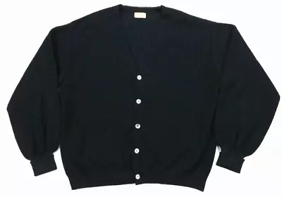 Vintage 50s Jack Henry Mohair Acrylic Black Kurt Cobain Baggy Cardigan Sweater • $99.99