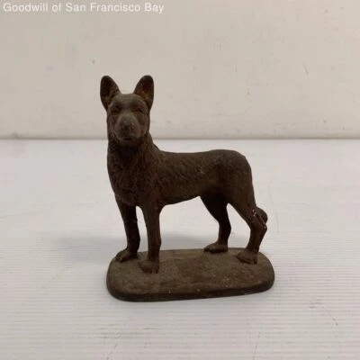 $19.99 • Buy Vintage Cast Iron Wolf Dog Statue Figurine Home Decorative Brown Made In USA