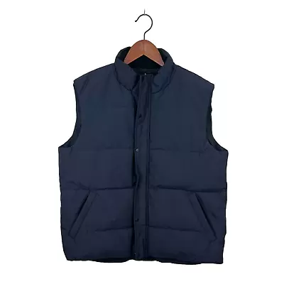 NWT ZARA Men's Navy Zip Up Puffer Vest XXL • $29.99