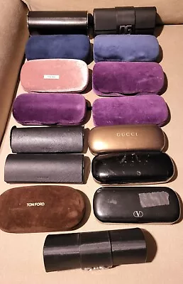 Lot Of 15 Designer Sunglass/Eyeglass Cases Tom Ford Valentino Gucci Prada D&G • $85