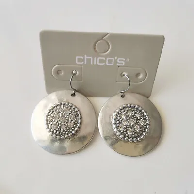 New Chicos Round Tag Drop Earrings Gift Vintage Women Party Holiday Show Jewelry • $7.99
