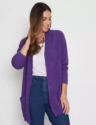 AU S - MILLERS - Womens Jumper - Long Winter Cardigan Cardi - Purple Sweater • $15.98