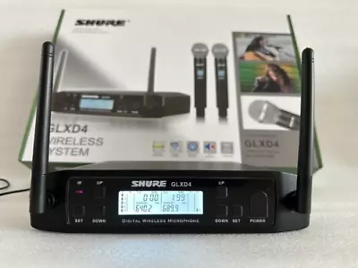 GLXD4 Shure Vocal Dual Channel Wireless Microphone System UHF Handheld Cordless • $105.99