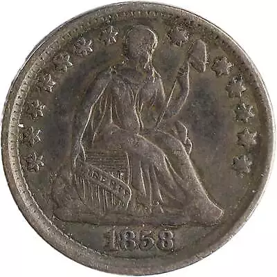 1858 Seated Liberty Half Dime VF Very Fine Silver 5c Coin SKU:I11951 • $57.99