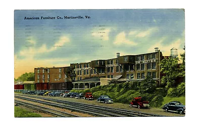 American Furniture Company Martinsville Virginia VA Tichnor 1948 Postcard • $3