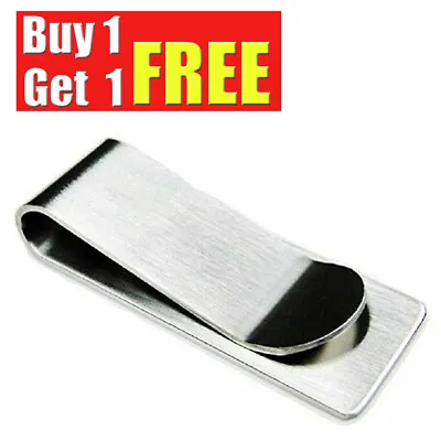 Stainless Steel Money Clip Silver Metal Pocket Holder Wallet Credit Card Holder • $6.39