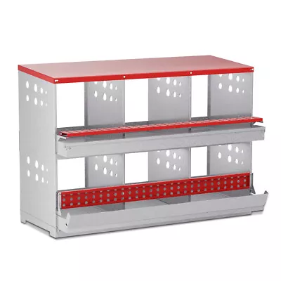 6 Hole Auto -Rollout Egg Collection Chicken Nesting Box Metal Poultry Laying Box • $133.94