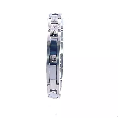 Men's 12.5mm Stainless Steel & Tungsten .10ctw Round Diamond ID Bracelet • $75