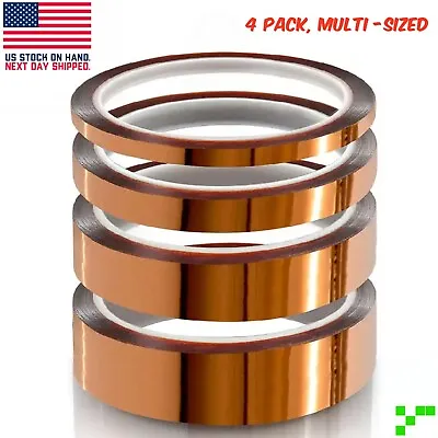 4x Polyimide High Temperature Tape Heat Resistant Kapton 1/8’’ 1/4  1/2  1  • $10.95
