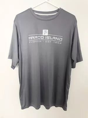 Momentum Mens Graphic Shirt Size L Gray Marco Island Crew Neck Short Sleeve • $16.99