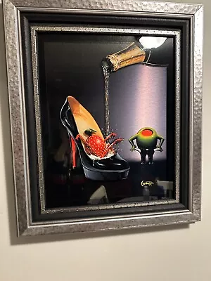 Michael Godard Orignal 3D Painting On Metal  Champange Shoe  Signed By Artist • $2625