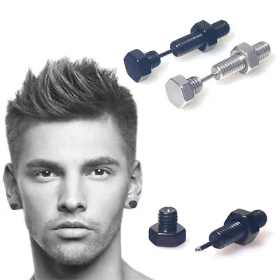 1PC Punk Nail Screw Ear Stud Earrings Unisex Helix Ear Piercings Jewelry Gif_YZ • $1.16