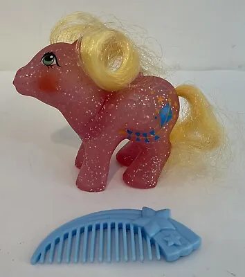 Vintage G1 My Little Pony Baby Sparkle Firefly Pink Figure Blue Star Comb 1984 • $29.95