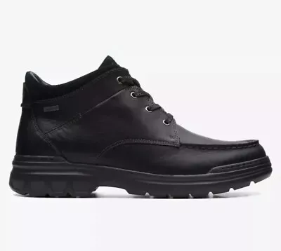 Mens Clarks ROCKIE 2 HI GTX Black Leather Gore Tex Boots UK 7.5 • £50