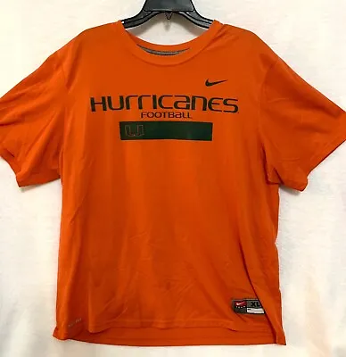 Miami Hurricanes Shirt Men XL Orange Nike Swoosh Dri Fit University UM Gym • $19