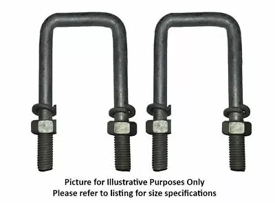 U Bolts 75mm SQUARE X 75mm Galvanised ONE PAIR Boat Trailer Spring Washers Nuts • $7.80