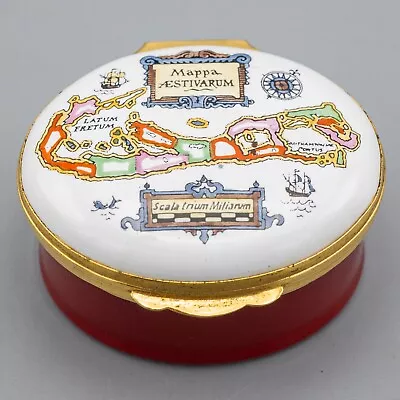 $100 • Buy Crummles Enamels Trinket Box 1981 Bermuda Heritage Map Somers Islands John Speed
