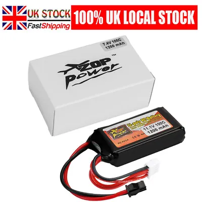 11.1V 1200mAh 100C LiPo Rechargeable Battery + SM Plug For RC Car Boat Airplane • £9.49