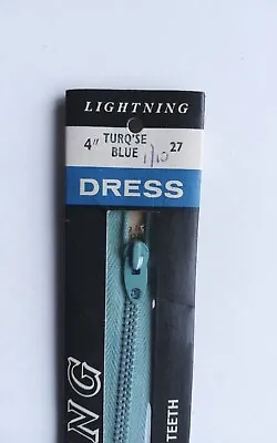 £3 • Buy Lightning 4  Turquise Blue 27 Dress/skirt/knitwear Zip New Old Stock
