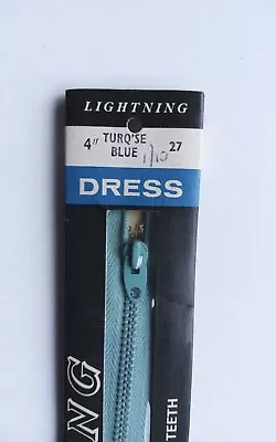 Lightning 4  Turquise Blue 27 Dress/skirt/knitwear Zip New Old Stock • £3