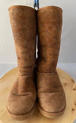 Ugg Australia Women's Classic Tall 5908 Leather Sheepskin Winter Boots Size 7 • $13.99