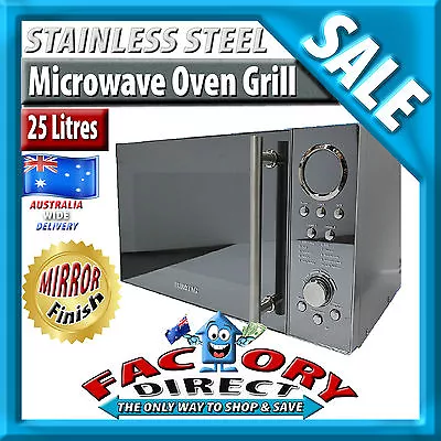 25Litre Stainless Steel Digital MICROWAVE OVEN 1400W Quartz GRILL Mirror Finish! • $199.45