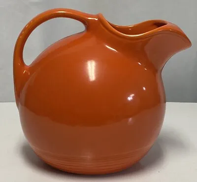 Vintage Homer Laughlin HARLEQUIN Fiesta Red Orange 80oz Ball Jug Water Pitcher • $45