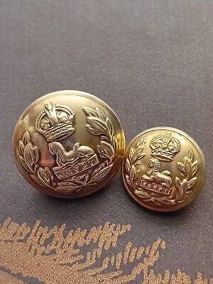 Two Lancashire Fusiliers Brass Buttons EGYPT King's Crown: 25.5 & 19 Mm Smith • £10