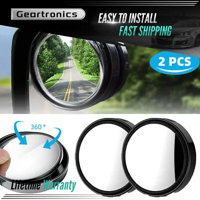 2PCS Blind Spot Mirrors Round HD Glass Convex 360° Side Rear View Mirror ForCar • $3.33