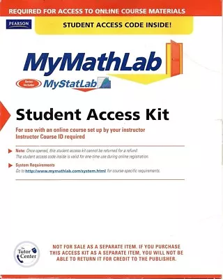 MyMathLab MyStatLab Student Access Code By Pearson (2006) - FAST Delivery • $13.50