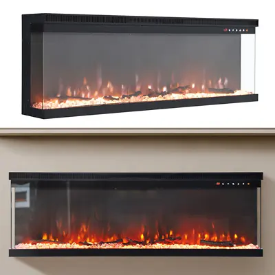 40/50/60/70 Inch Insert/ Wall Mounted LED Fireplace Electric Inset Fire 9 Frame • £159.95