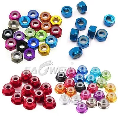 20PCS M2 M3 M4 M5 M6 Nylon Insert Self-Lock Nuts Hex Lock Nut CNC Aluminum Nuts • $12.41