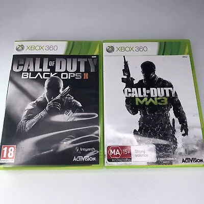 Call Of Duty Black Ops II (2) & Call Of Duty MW3 With Manual Xbox 360 2x Bundle • $32.45