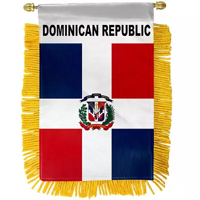 1 Dozen Dominican Republic Mini Banner Flag 4x6in Rear View Mirror Flag • $19.95